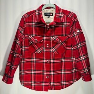 Canada Weather gear Womens  Red Plaid‎ Flannel Shacket Faux Sherpa Lined Size M